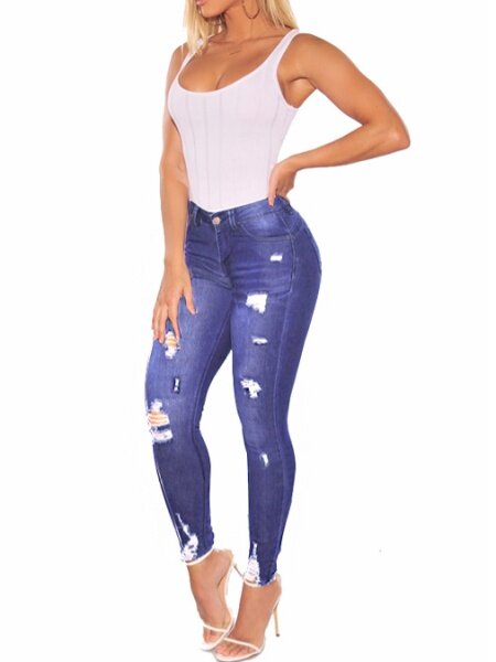 Ripped Slim Fit Leggings Jeans H7XHRQA5EH（Buy 8 items get 1 free sunglasses）