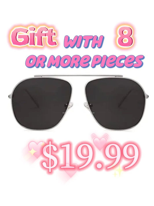 Retro Oversized Square Polarized Aviator Sunglasses Womens Mens Classic Vintage Metal Sunnies HN9ZRLWFNN(Buy 8 items get 1 free sunglasses)