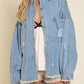 Loose Jacket With Frayed Fringe H7X7MB8ZZH（Buy 8 items get 1 free sunglasses）