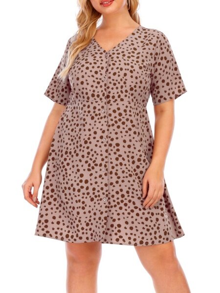 Women'S Short-Sleeved Print Dress HFQ3CWNSME（Buy 8 items get 1 free sunglasses）