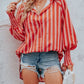 Vacation Sunscreen Mid-Length Striped Shirt H9ZTURYMKN（Buy 8 items get 1 free sunglasses）