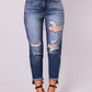 High Waisted Super Stretchy Fringe Hem Crop Jeans H7XHRQETKN（Buy 8 items get 1 free sunglasses）