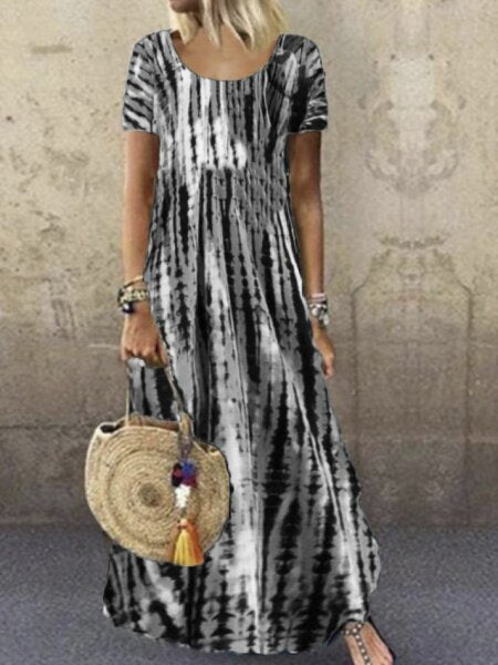 Summer Print Long Skirt Loose Casual Women'S Dress H6LA6PXMYK（Buy 8 items get 1 free sunglasses）