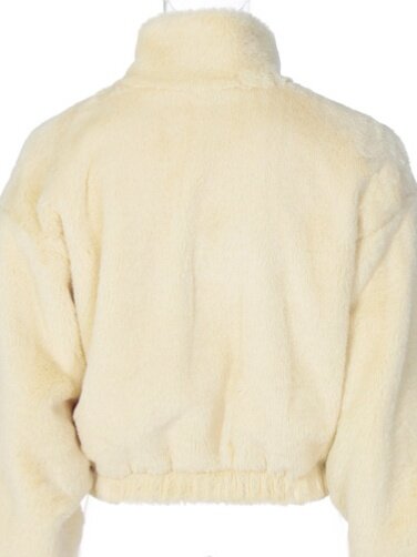 Loose-Fitting Long-Sleeved Plush Zip Sweatshirt HFLBUZQWCE（Buy 8 items get 1 free sunglasses）