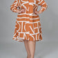Printed Pleated Tunic Dress HWULYUZFD3（Buy 8 items get 1 free sunglasses）