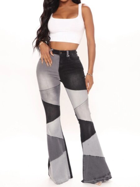 Stitched Wide-Leg Jeans H7XHRQYYKN（Buy 8 items get 1 free sunglasses）