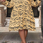 Leopard Print Lapel Long-Sleeved Shirt Dress HFHUZ2W8X8（Buy 8 items get 1 free sunglasses）